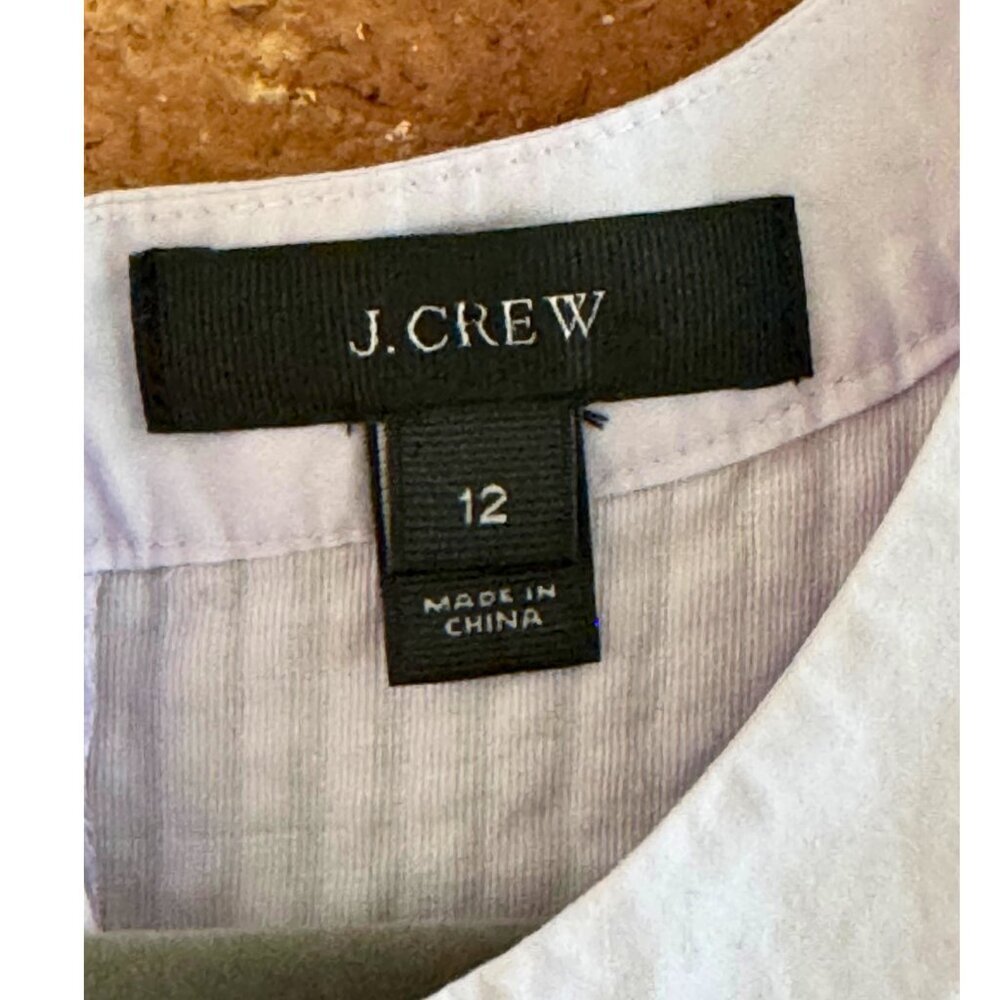 J.Crew White Sleeveless Textured Cotton Blouse Size 12 - Picture 2 of 7